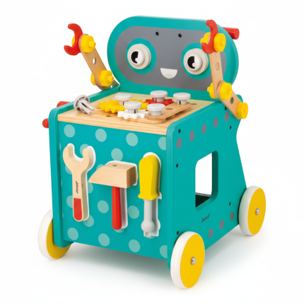 Wózek warsztat magnetyczny z narzędziami Robot Brico ‘Kids 18 m+ / Janod