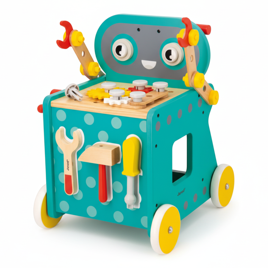 Wózek warsztat magnetyczny z narzędziami Robot Brico ‘Kids 18 m+ / Janod