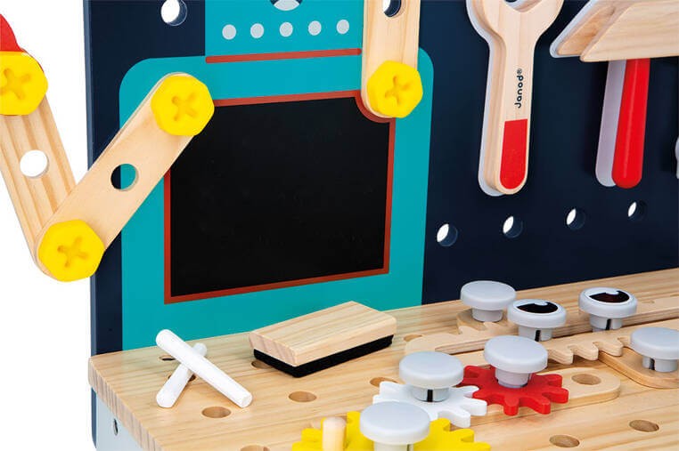 Duży stolik warsztat drewniany magnetyczny Robot Brico ‘Kids 3+ / Janod