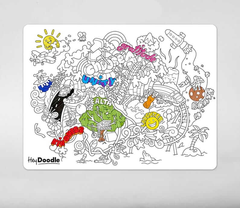 Duża Mata Silikonowa do Kolorowania A3 - Słoneczne Bazgrołki / HeyDoodle