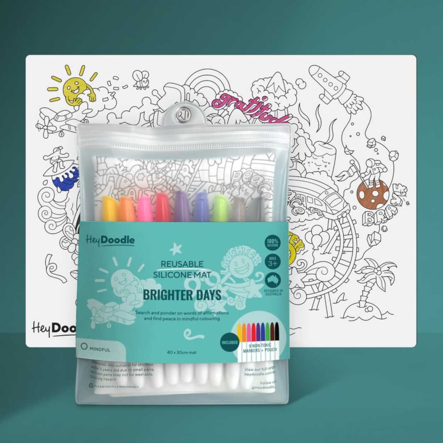 Duża Mata Silikonowa do Kolorowania A3 - Słoneczne Bazgrołki / HeyDoodle
