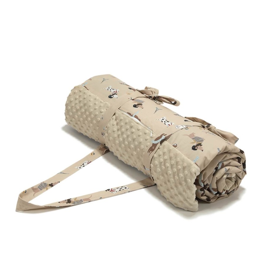 Koc piknikowy z kieszonką, mata do zabawy XXL 180x190 - PIERRE THE DOG / La Millou