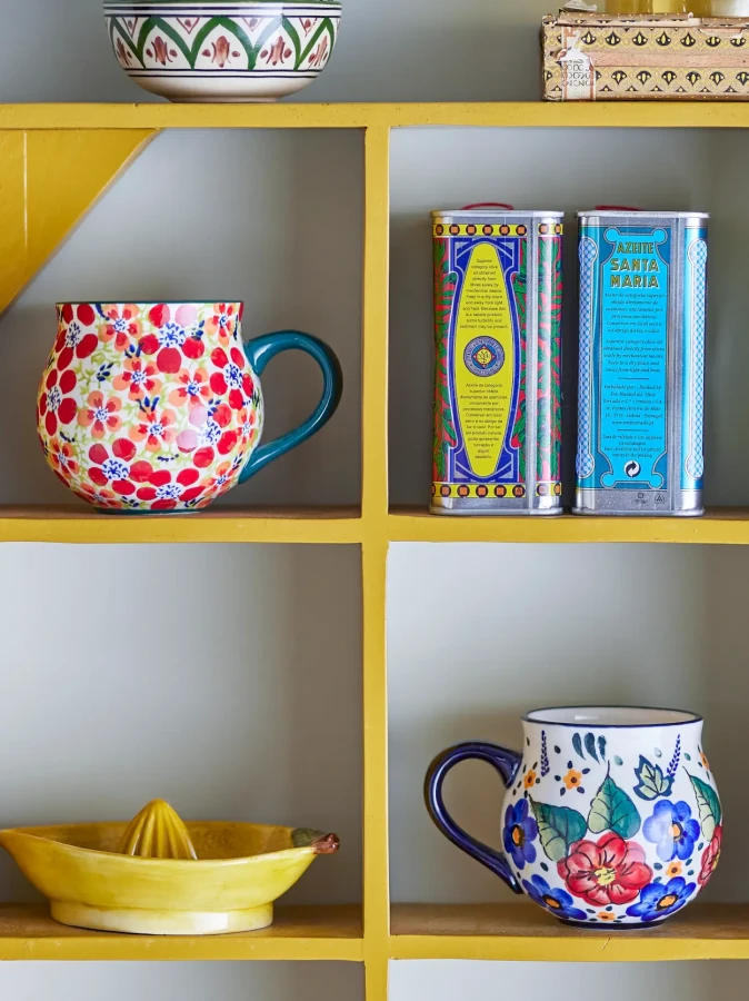 Dziecięcy kubek z kamionki - Florist, czerwony, 2 szt. / Bloomingville Mini