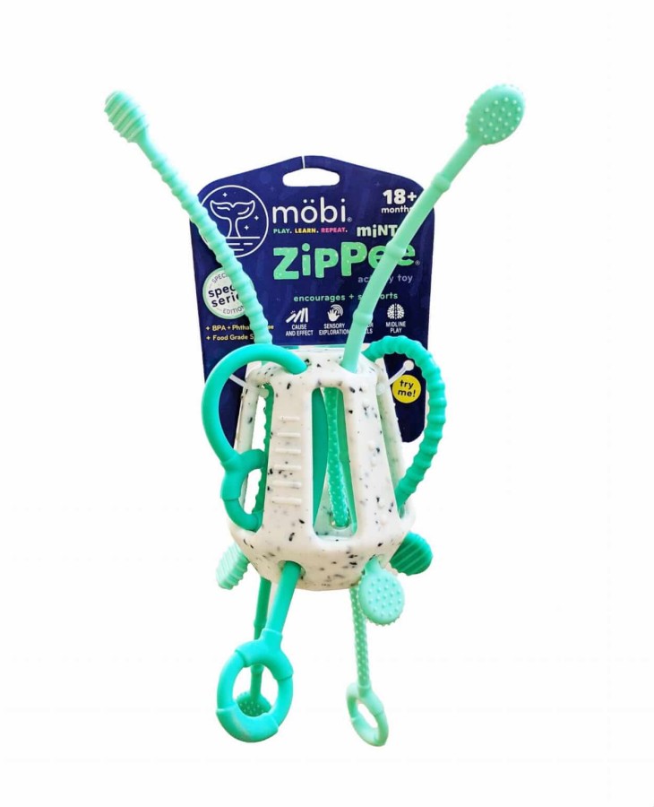 Przeciąganiec Zippee Miętowy. Zabawka sensoryczna.