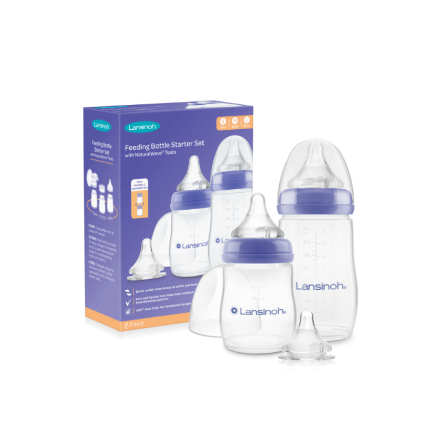 Zestaw startowy - butelki do karmienia ze smoczkami Natural Wave™ / Lansinoh