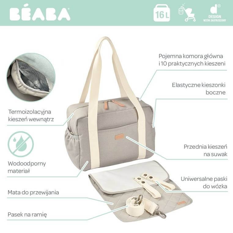 Torba dla mamy Paris Pearl grey / Beaba