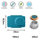 OMIEBOX UP lunch box z termosem, Teal green / OMIE