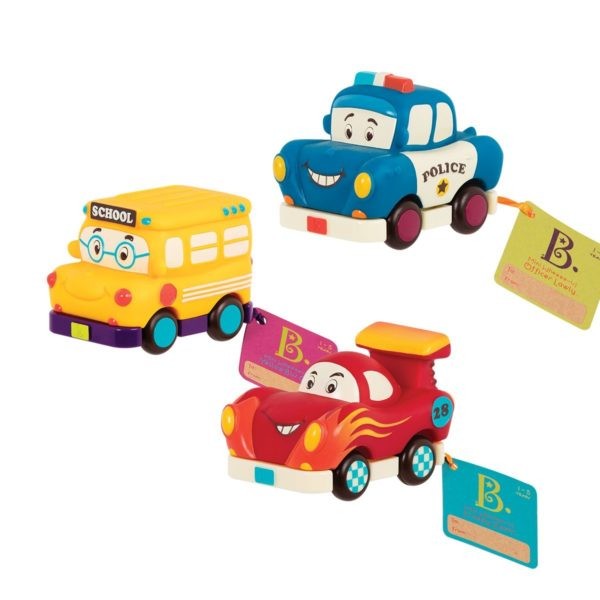 Mini Wheeee-ls! – zestaw 3 mini autek z napędem z wyścigówką / B.Toys