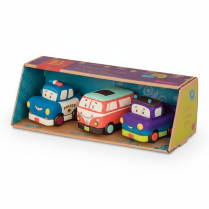 Mini Wheeee-ls! – zestaw 3 mini autek z napędem z pick-upem / B.Toys BX1695Z