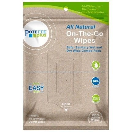 Biodegradowalne mokre/suche chusteczki On-The-Go / Potette Plus