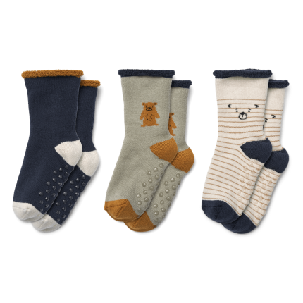 Zestaw dziecięcych skarpetek Eloy, 3-pack - teddy, dove blue mix / Liewood