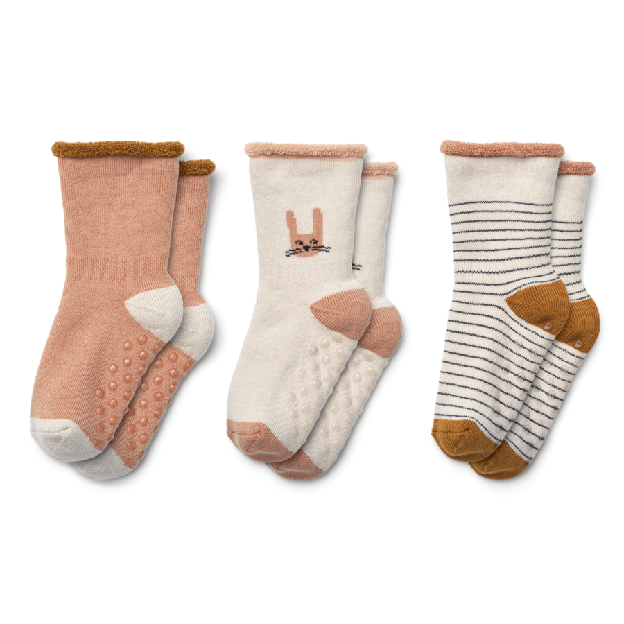 Zestaw dziecięcych skarpetek, 3-pack - bunny, sandy mix / Liewood