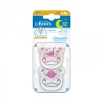 Smoczki ortodontyczne Prevent 2-pack, świecący w ciemności różowy / Dr Brown's