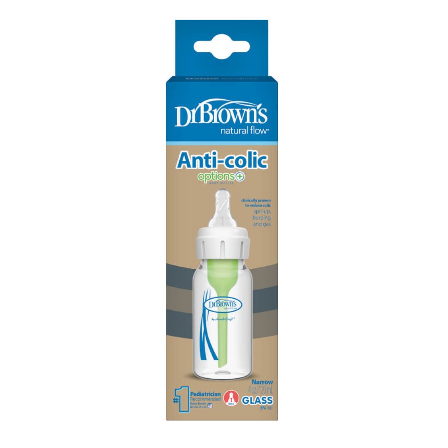 Butelka standard Options+ szkło, 120 ml /  Dr Brown's