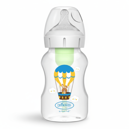 Butelka szeroka szyjka Options+ ze smoczkiem 3m+, 330 ml, królik z balonami /  Dr Brown's