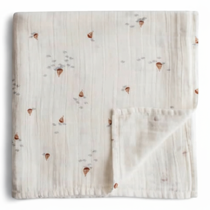 Otulacz z ogarnicznej bawełny - Boats / Mushie