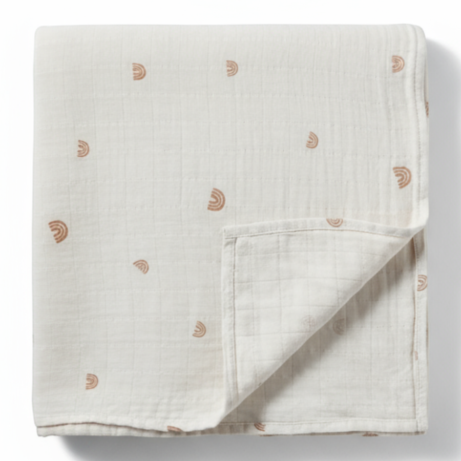 Otulacz z ogarnicznej bawełny - Rainbow / Mushie