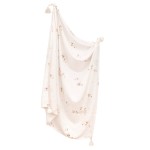 Otulacz lekki kocyk bambusowy owieczki z frędzlami 120x100 cm / Samiboo