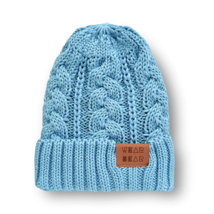 Zimowa czapka z wełny merino - light blue / Strojmisie