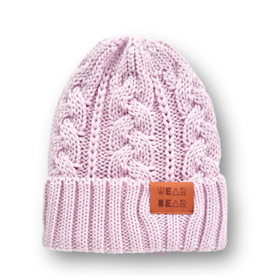 Zimowa czapka z wełny merino - light pink / Strojmisie