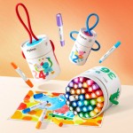 Wiaderko szybkoschnących, miękkich zmywalnych kredek (12 kolorów) / Mideer