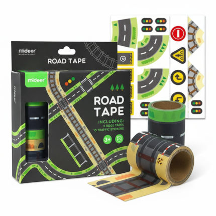 Taśmy drogowe i naklejki znaków (2 taśmy, 10 naklejek) / Mideer