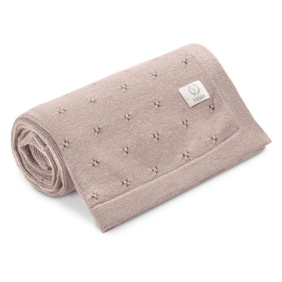 Koc dziany 100% merino wool JERSEY - cocoa milk / YOSOY