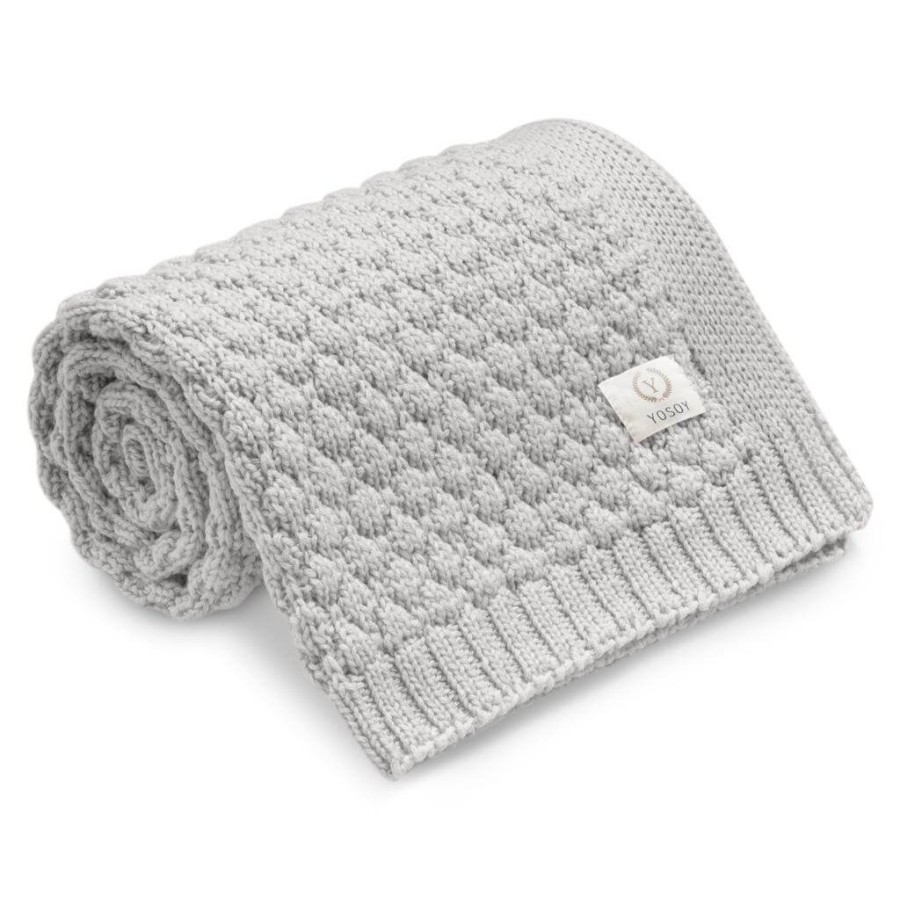 Koc dziany 100% merino wool BUBBLES krem melanż / YOSOY