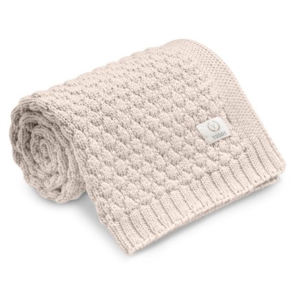 Koc dziany 100% merino wool BUBBLES cappuccino / YOSOY