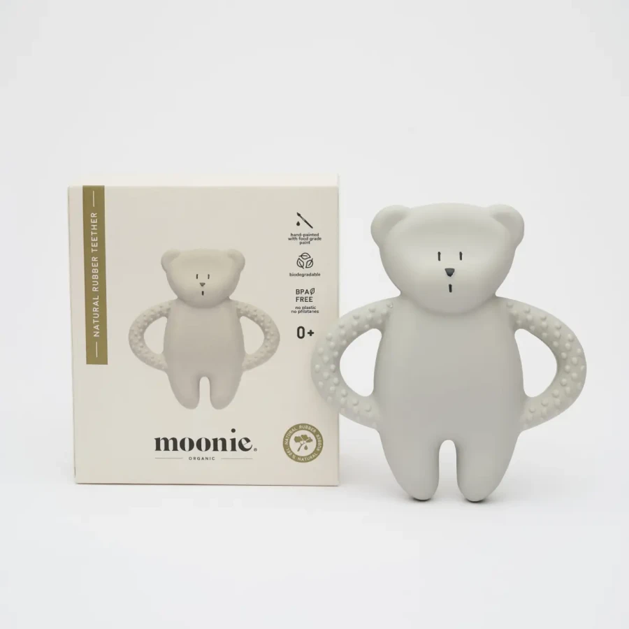 Gryzak z naturalnego kauczuku - miś gray / Moonie