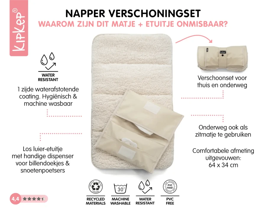 Przewijak podróżny Napper combi-set, cookie & teddy / KipKep