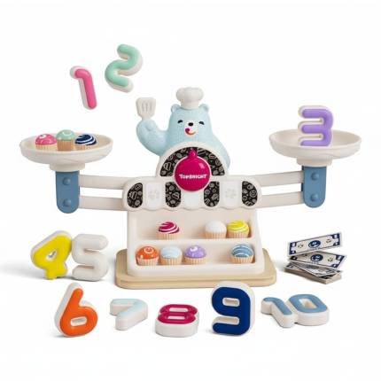 Waga szalkowa Montessori - Głodny Miś, zabawka edukacyjna, 3+ / TOPBRIGHT