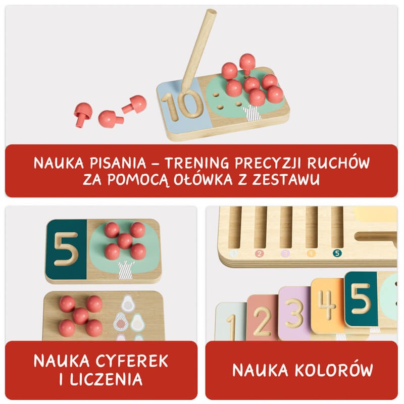 Zabawka edukacyjna do nauki liczenia - Liczę owoce, 3+ / TOPBRIGHT