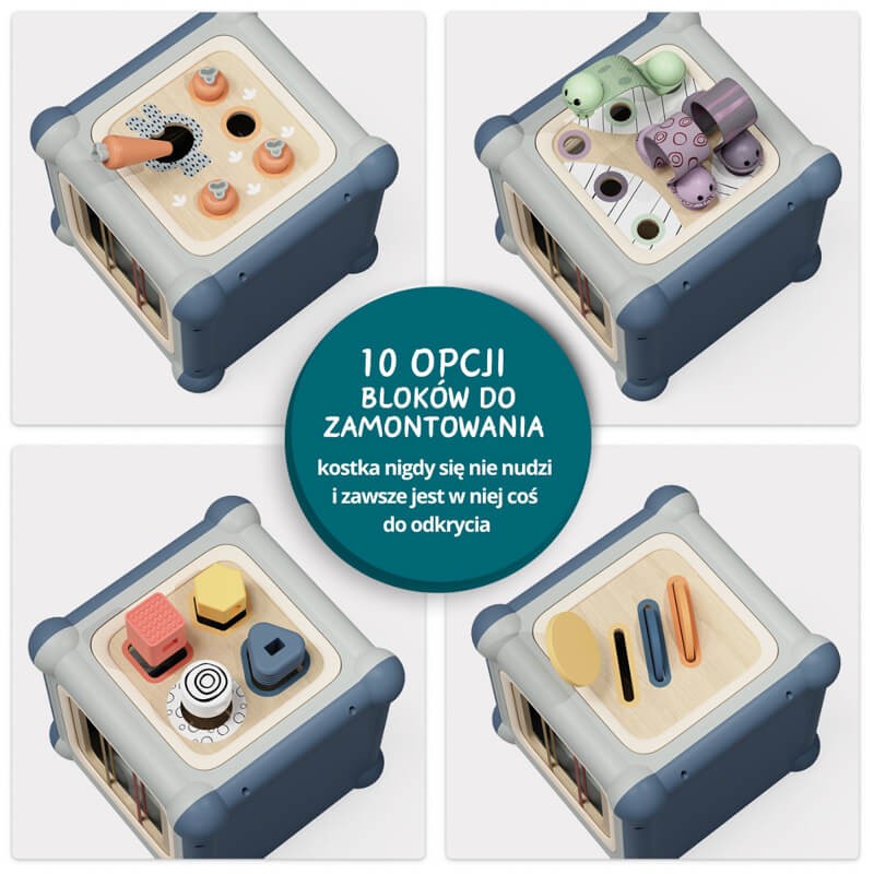 Kostka edukacyjna 10w1 Mistrz motoryki małej, 1+ / TOPBRIGHT