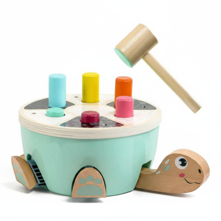 Gra motoryczna Żółw, drewniana wbijanka, 18m+ / TOPBRIGHT