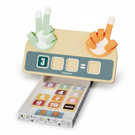 Drewniana zabawka edukacyjna Nauka liczenia na palcach, 3+ / TOPBRIGHT