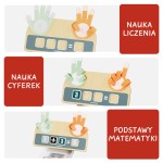 Drewniana zabawka edukacyjna Nauka liczenia na palcach, 3+ / TOPBRIGHT