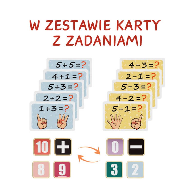 Drewniana zabawka edukacyjna Nauka liczenia na palcach, 3+ / TOPBRIGHT