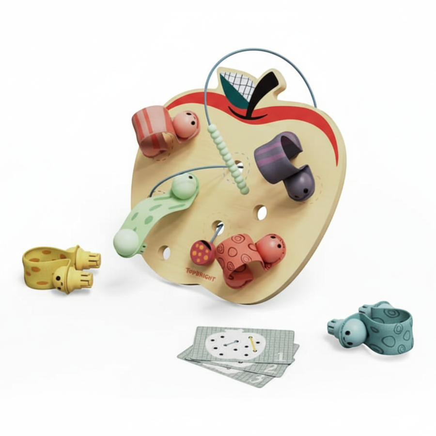 Zabawka edukacyjna dla dzieci Robaczki w jabłuszku, 18m+ / TOPBRIGHT