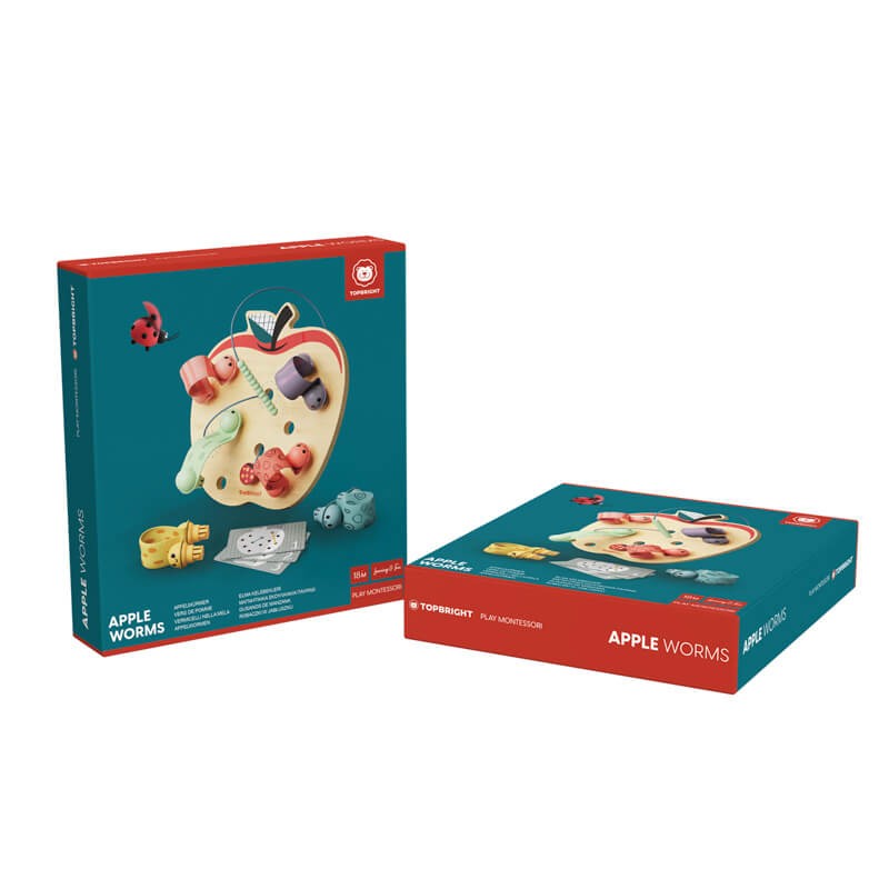 Zabawka edukacyjna dla dzieci Robaczki w jabłuszku, 18m+ / TOPBRIGHT