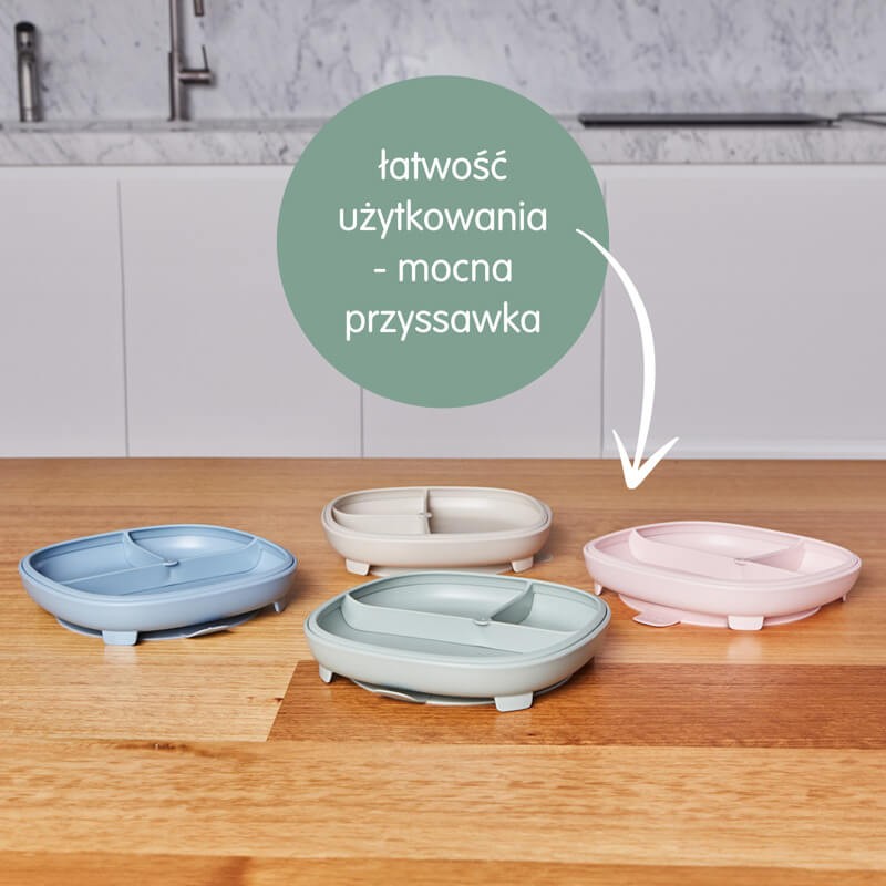 Talerzyk z przyssawką 2w1, szałwiowy / b.box