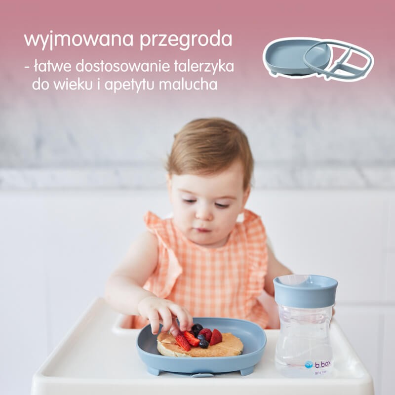 Talerzyk z przyssawką 2 w 1, błękitny / b.box