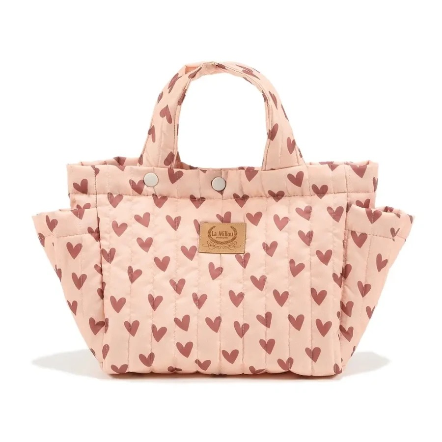 Organizer do wózka ortalion pikowany HEARTBEAT PINK / La Millou