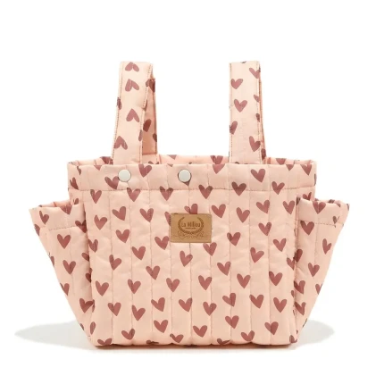 Organizer do wózka ortalion pikowany HEARTBEAT PINK / La Millou