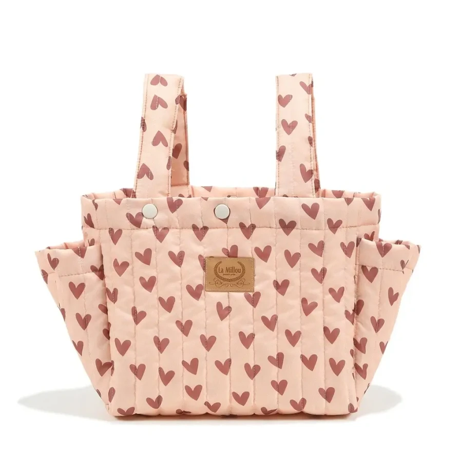 Organizer do wózka ortalion pikowany HEARTBEAT PINK / La Millou