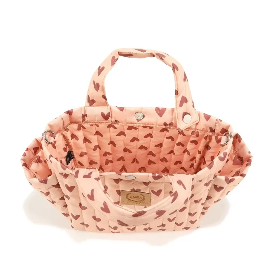 Organizer do wózka ortalion pikowany HEARTBEAT PINK / La Millou