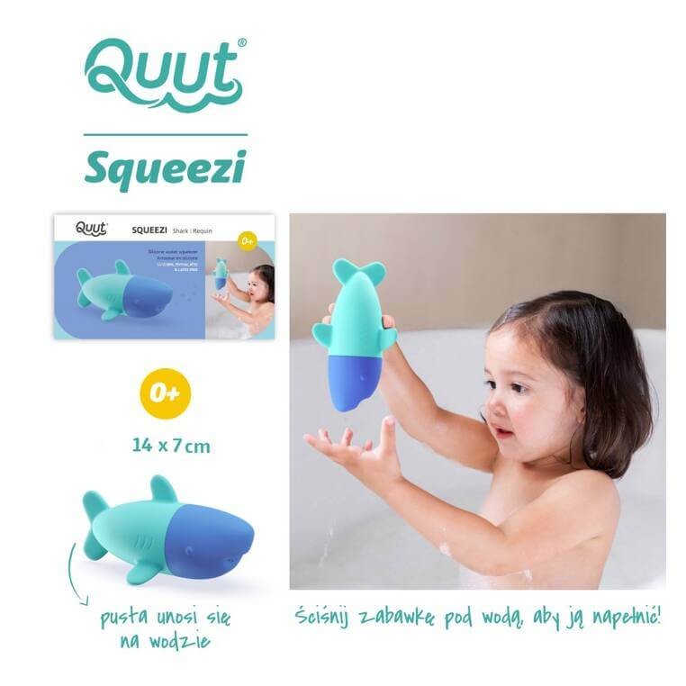 Silikonowa zabawka do kąpieli Squeezi Shark / QUUT