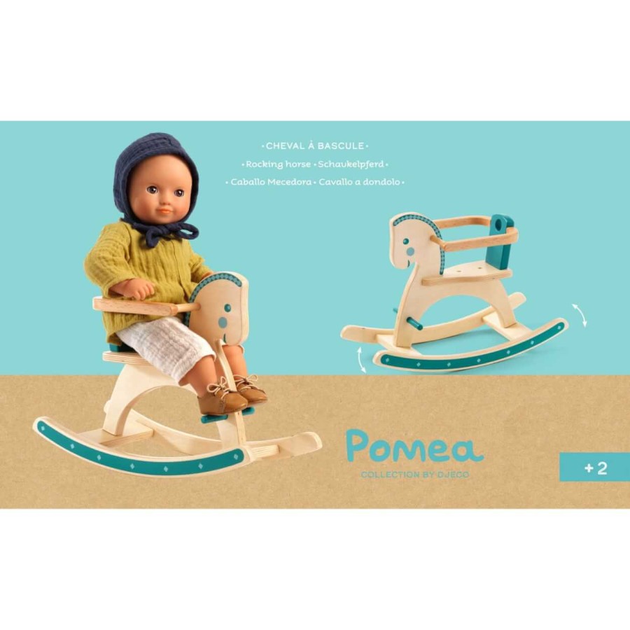 Drewniany konik na biegunach dla lalek POMEA / Djeco