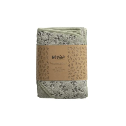 Ręcznik z kapturem z bawełny organicznej - zielony / Natruba