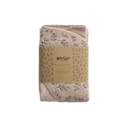 Ręcznik z kapturem z bawełny organicznej - różowy / Natruba